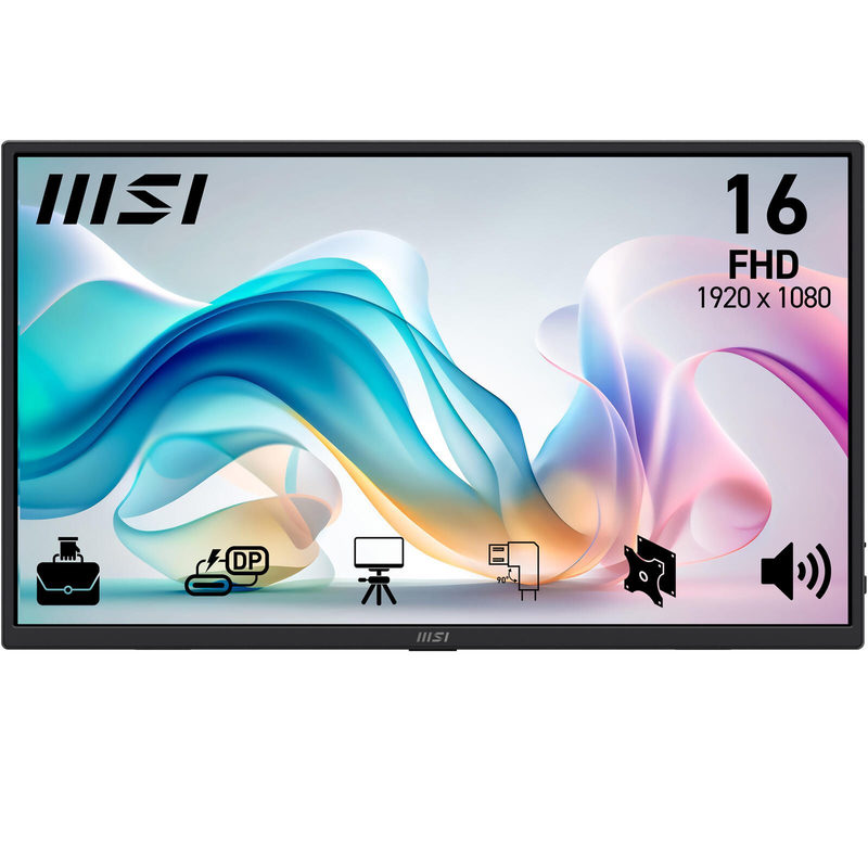 MSI Pro MP165DE E6 15.6 Zoll Full HD IPS Mobiler Monitor 60Hz 16:9 HDMI/2x USB-C mit Kickstand