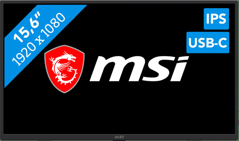 MSI Pro MP165DE E6 15.6 Zoll Full HD IPS Mobiler Monitor 60Hz 16:9 HDMI/2x USB-C mit Kickstand, Bild 2
