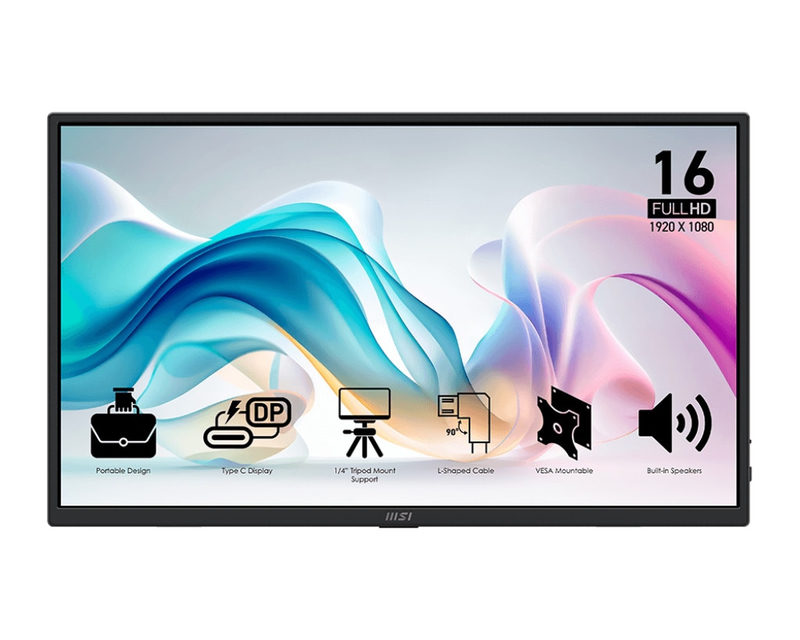 MSI Pro MP165DE E6 15.6 Zoll Full HD IPS Mobiler Monitor 60Hz 16:9 HDMI/2x USB-C mit Kickstand, Bild 3