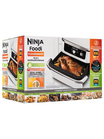 Ninja Foodi FlexDrawer AF500EUWH Heißluftfritteuse 10,4 L weiß