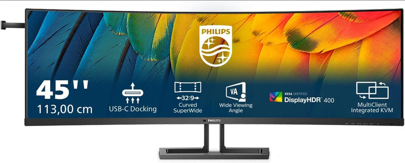 PHILIPS 113,03cm 44.5 5120x1440 VA Curved Monitor [Energieklasse G] (45B1U6900C/00), Bild 4