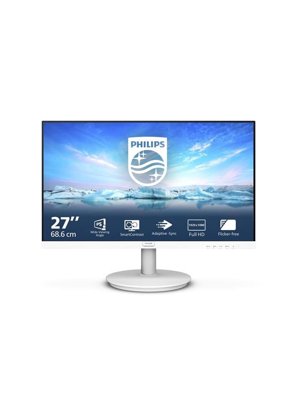 Philips 271V8AW 27 Zoll FHD Monitor, Lautsprecher (1920x1080, 75 Hz, VGA, HDMI) Weiss, Bild 2