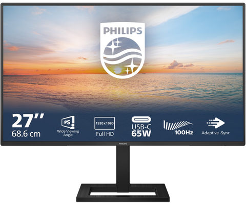 27E1N1300AE/00 69 cm (27) TFT-Monitor mit LED-Technik schwarz, Widescreen Full HD (1920x1080), 1 ms