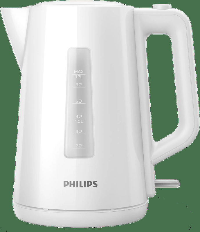 Philips HD9318/00 Wasserkocher Serie 3000, 1,7 l, LED-Anzeige, Federdeckel, weiß