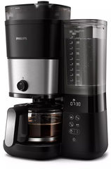 Philips Home HD7900/01 Kaffeemaschine Schwarz, Silber Fassungsvermögen Tassen=10 mit Mahlwerk, Time
