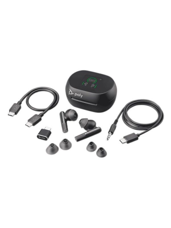 Poly Earbuds Voyager Free 60+ UC, Bluetooth, Noise Cancelling, schwarz, Standard-Etui, Bild 4