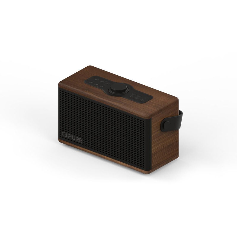 Pure Classic Aura tragbarer Bluetooth-Lautsprecher; Hintergrundlicht; braun/walnuss