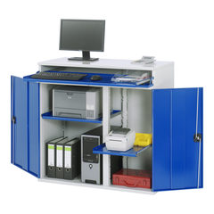 Rau Computerschrank 1100x520x1060mm stationär lichtgrau/enzianblau