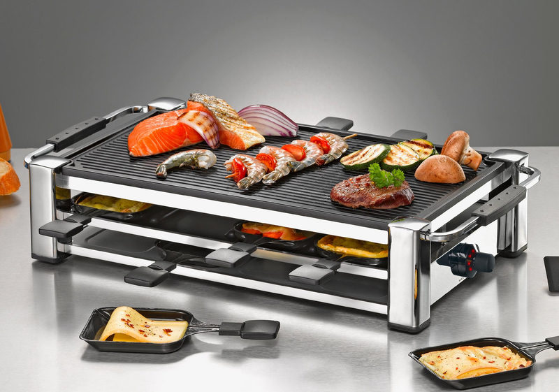Rommelsbacher RCC 1500 Raclette-Grill Aluminium-Gehäuse verchromt