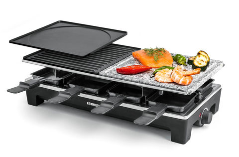 Rommelsbacher RCS 1350 Raclette-Grill Aluminium-Gehäuse 8er Wechselplatten