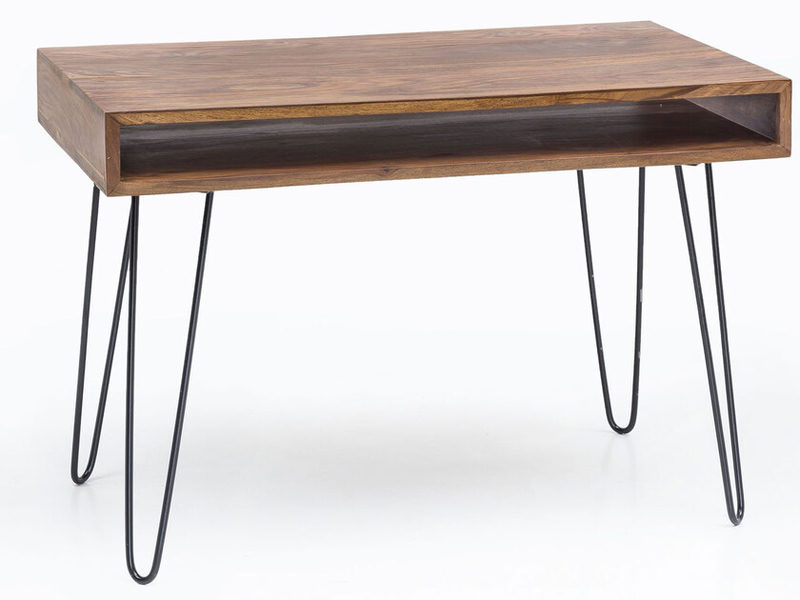 Schreibtisch 110 x 60 cm schwarz/ Sheesham