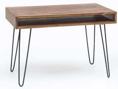 Schreibtisch 110 x 60 cm schwarz/ Sheesham