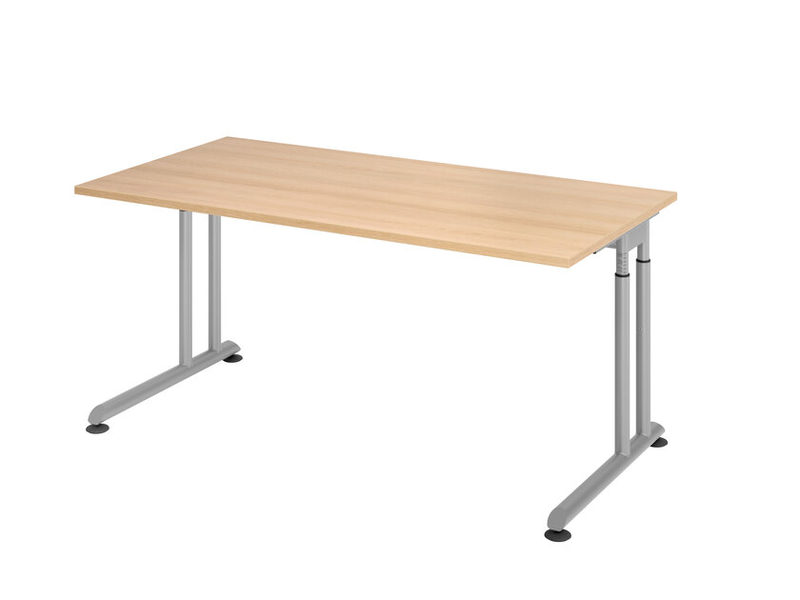 Schreibtisch 160 x 80 cm Eiche/ Silber, Bild 2
