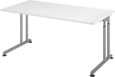 Schreibtisch 160 x 80 cm Eiche/ Silber, Bild 3