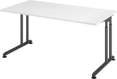 Schreibtisch 160 x 80 cm Weiß/ Graphit, Bild 3