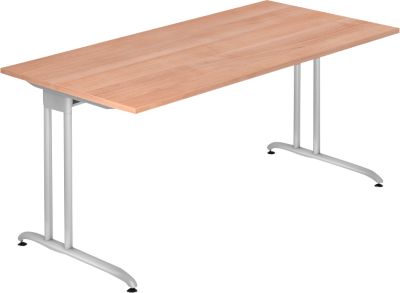 Schreibtisch TARA, C-Fuß, Rechteck, B 1600 x T 800 x H 720 mm,