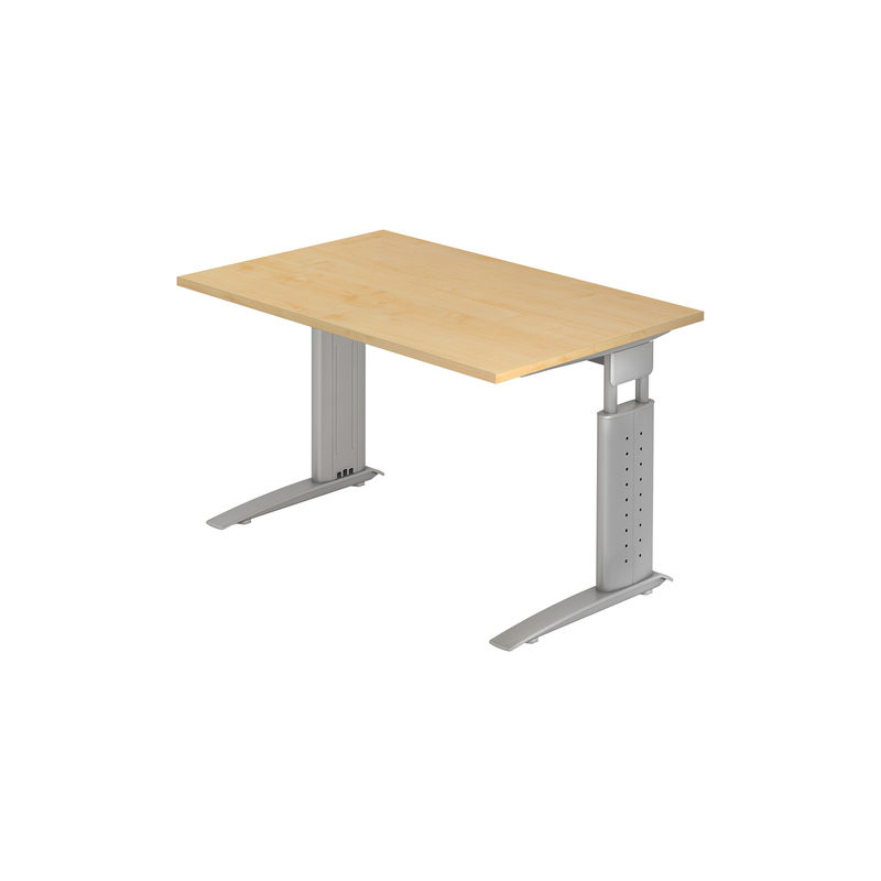 Schreibtisch TARVIS, C-Fuß, Rechteck, B 1200 mm, Gestell silber, höhenverstellbar,
