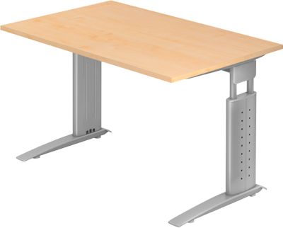 Schreibtisch TARVIS, C-Fuß, Rechteck, B 1200 mm, Gestell silber, höhenverstellbar,, Bild 2