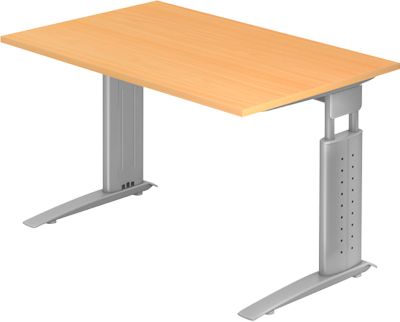 Schreibtisch TARVIS, C-Fuß, Rechteck, B 1200 mm, Gestell silber, höhenverstellbar,, Bild 4
