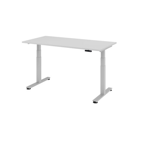 Schreibtisch Teda H630-1270xb1600xt800mm Lichtgrau Gerade Form Elektr.höhenv.