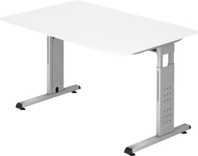 Schreibtisch ULM, C-Fuß, Rechteck, B 1200 x T 800 x H 650-850 mm, weiß, Bild 2