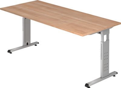Schreibtisch ULM, C-Fuß, Rechteck, B 1800 x T 800 x H 650-850 mm,