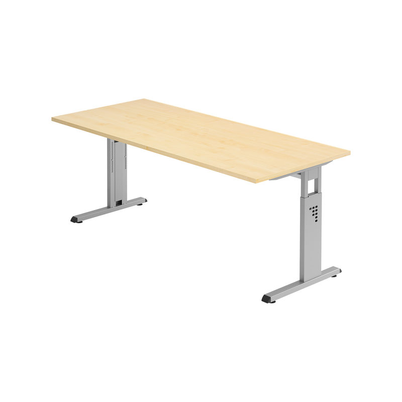 Schreibtisch ULM, C-Fuß, Rechteck, B 1800 x T 800 x H 650-850 mm,