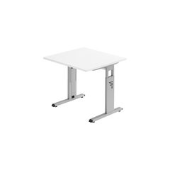 Schreibtisch ULM, C-Fuß, Rechteck, B 800 x T 800 x H 650-850 mm, weiß