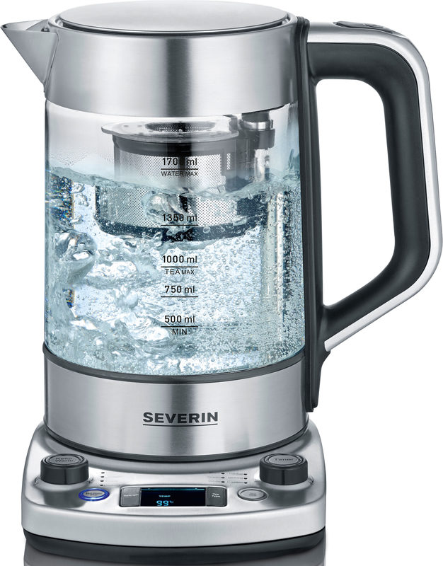 Severin 3422 Wasserkocher schnurlos, Überhitzungsschutz Edelstahl (gebürstet) Fassungsvermögen: 1.7 l, Bild 5