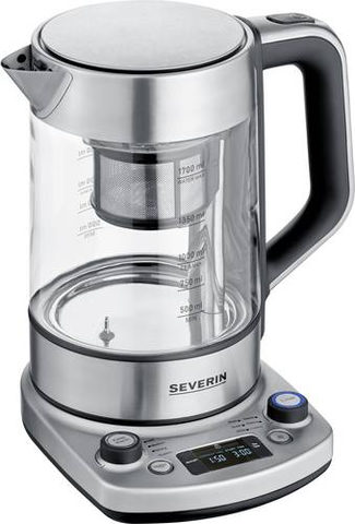 Severin 3422 Wasserkocher schnurlos, Überhitzungsschutz Edelstahl (gebürstet) Fassungsvermögen: 1.7 l