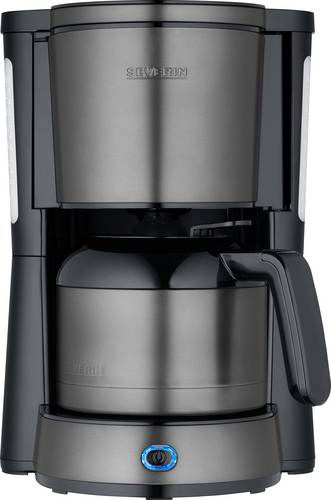 Severin 9343 Kaffeemaschine Stahl, Schwarz Fassungsvermögen Tassen=8 Timerfunktion, mit Filterkaffee-Funktion