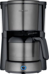 Severin 9343 Kaffeemaschine Stahl, Schwarz Fassungsvermögen Tassen=8 Timerfunktion, mit Filterkaffee-Funktion