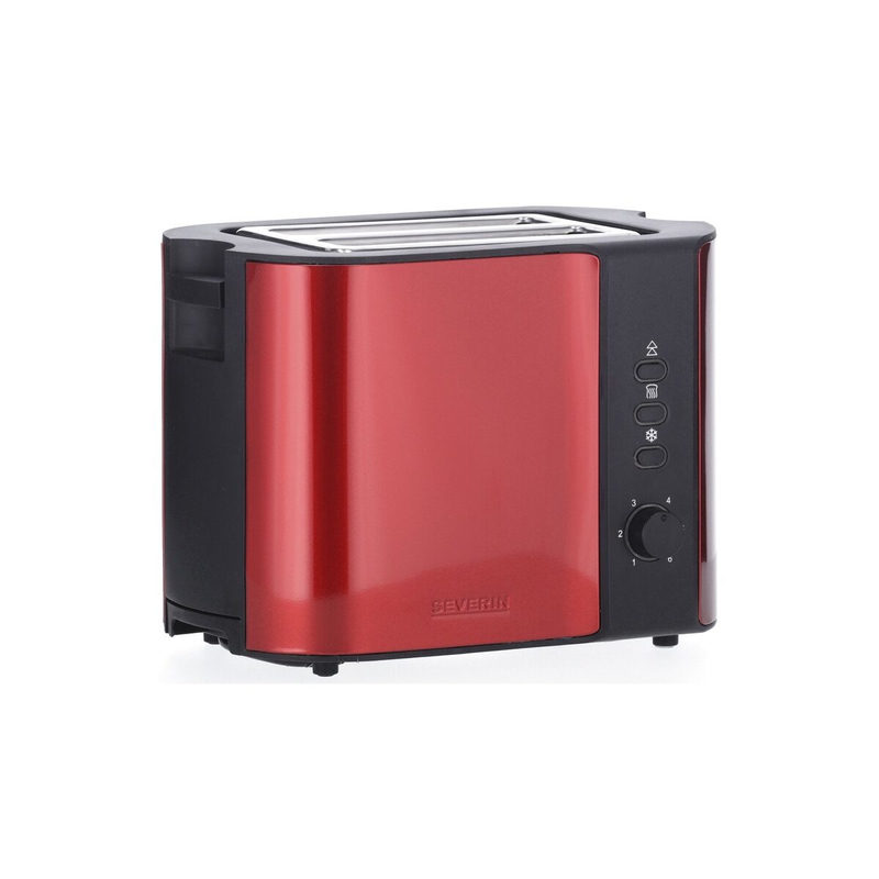 Severin AT 2217 Toaster kabelgebunden, mit Brötchenaufsatz Rot (metallic), Schwarz