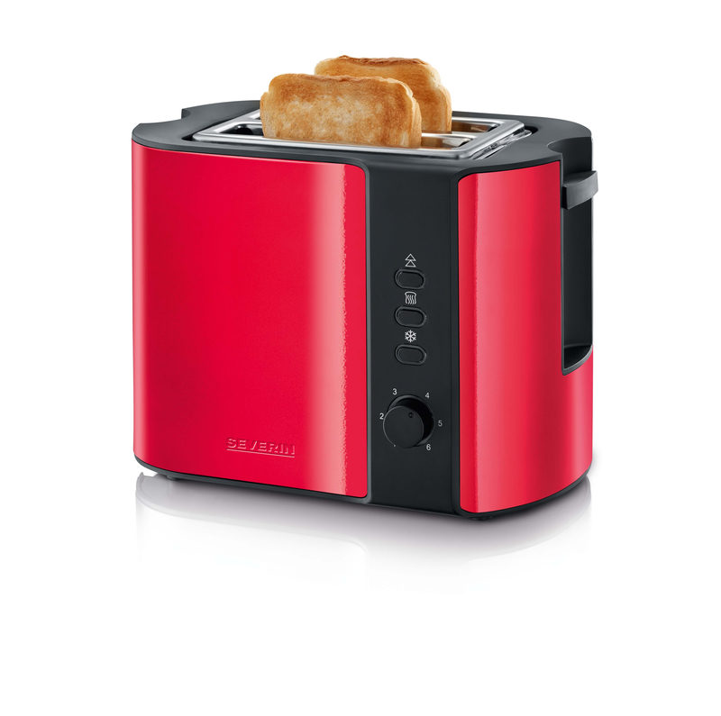 Severin AT 2217 Toaster kabelgebunden, mit Brötchenaufsatz Rot (metallic), Schwarz, Bild 4