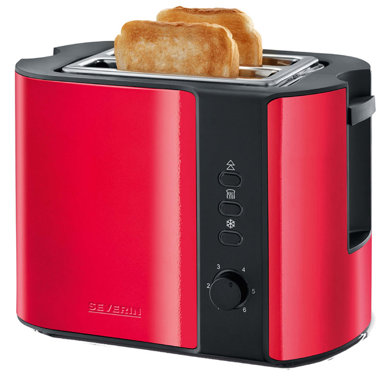 Severin AT 2217 Toaster kabelgebunden, mit Brötchenaufsatz Rot (metallic), Schwarz, Bild 5