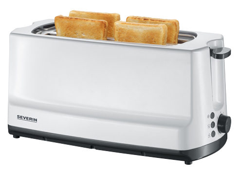 Severin AT 2234 Doppel-Langschlitztoaster mit Brötchenaufsatz Weiß, Grau, Bild 3