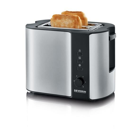 SEVERIN Automatik-Toaster - 2-Scheiben Edelstahl/schwarz.