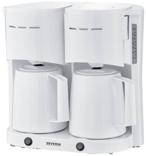 Severin KA 9314 Duo-Filterkaffeemaschine mit 2 Thermokannen 1000W weiß, Bild 2