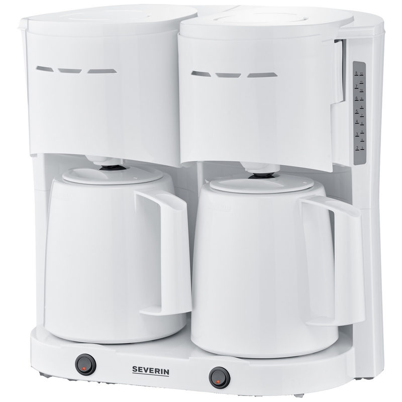 Severin KA 9314 Duo-Filterkaffeemaschine mit 2 Thermokannen 1000W weiß, Bild 3
