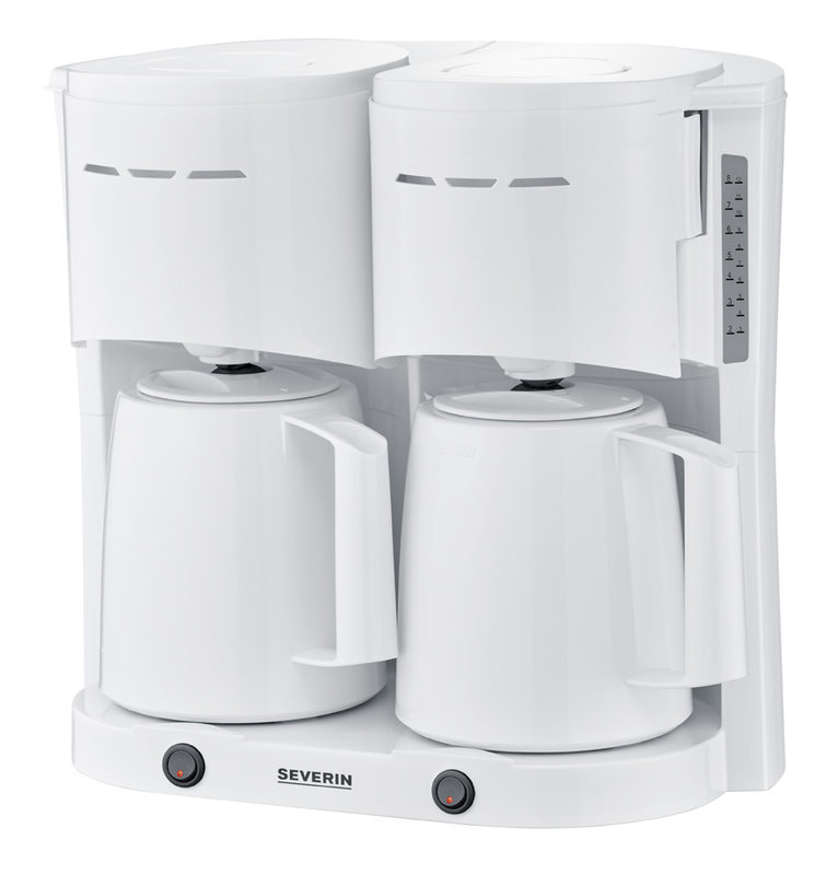 Severin KA 9314 Duo-Filterkaffeemaschine mit 2 Thermokannen 1000W weiß, Bild 5