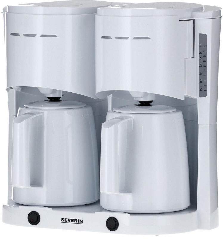 Severin KA 9314 Duo-Filterkaffeemaschine mit 2 Thermokannen 1000W weiß, Bild 6