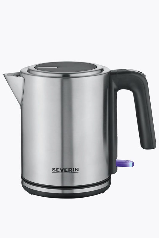 Severin Wasserkocher WK 3489 | Schwarz-Silber | 1,0 Liter | 2400 Watt Edelstahl Wasserkocher für schnellen