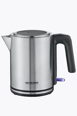 Severin Wasserkocher WK 3489 | Schwarz-Silber | 1,0 Liter | 2400 Watt Edelstahl Wasserkocher für schnellen