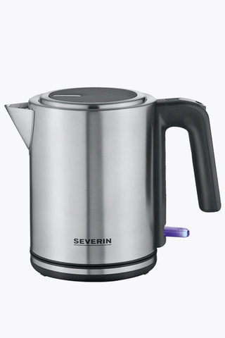 Severin Wasserkocher WK 3489 | Schwarz-Silber | 1,0 Liter | 2400 Watt Edelstahl Wasserkocher für schnellen