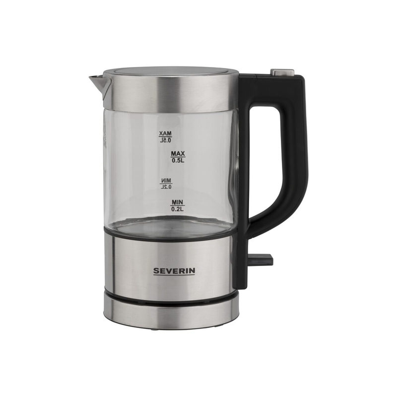 Severin WK 3472 Mini Glas-Wasserkocher 1000W 0,5l transparent/schwarz/silber, Bild 2
