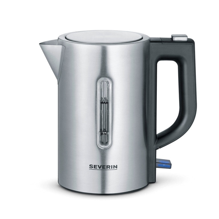 Severin WK 3647 Wasserkocher BPA-frei Edelstahl, Schwarz Fassungsvermögen: 0.5l