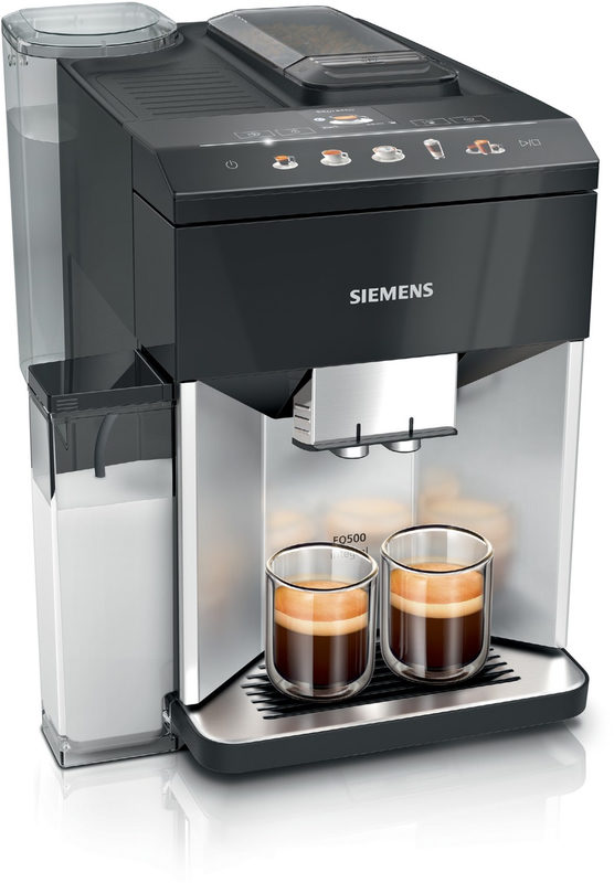Siemens Hausgeräte EQ500 integral TQ513D01 Kaffeevollautomat Schwarz, Silber