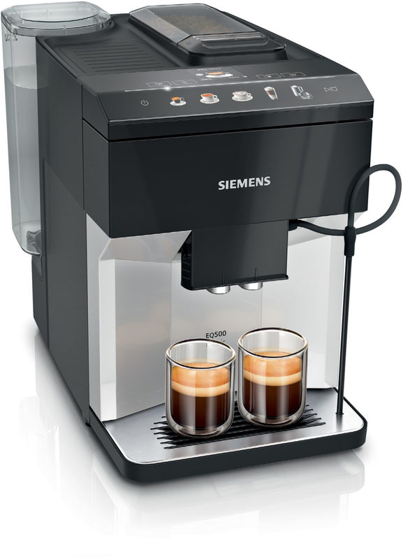 TP511D01 EQ500 classic Kaffee-Vollautomat silber/schwarz, Latte Macchiato/Cappuccino, Keramik-Mahlwerk, 15