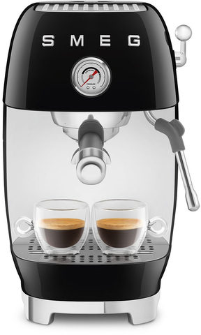 SMEG ECF03BLEU 50's Style Premium-Siebträger-Espressomaschine Schwarz