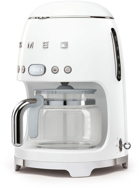 Smeg Filterkaffeemaschine DCF02WHEU 1,4 l Kaffeekanne Papierfilter 1x4 inkl. Permanentfilter